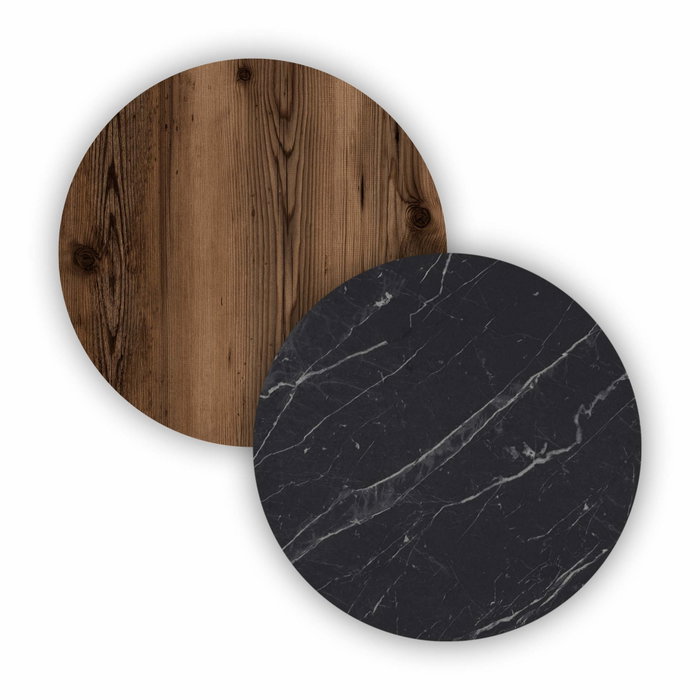 Hanah Home Consola Elite 1618, Mueble de Salón 180x80x45cm, Nogal y Mármol Negro, Diseño Bohemia y Antracita, Melamina 18mm